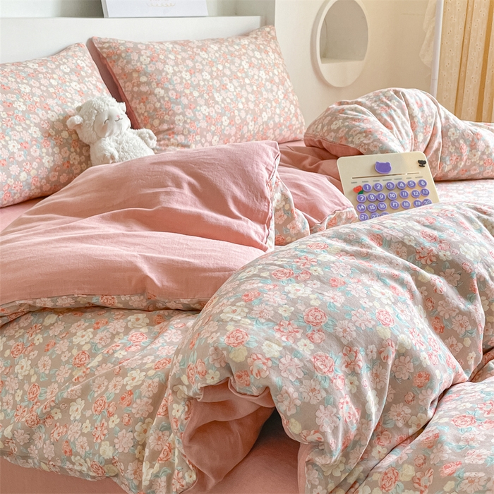 91家纺网 家纺一手货源 找家纺 （总）如约 2025新款A类全棉双层纱四件套