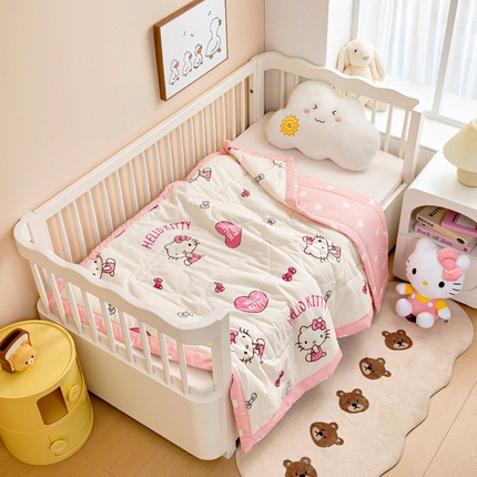 91家纺网 家纺一手货源 找家纺 （总）芭伯妮 2025新款全棉三丽鸥大豆夏被 纯棉儿童夏被夏凉被空调被