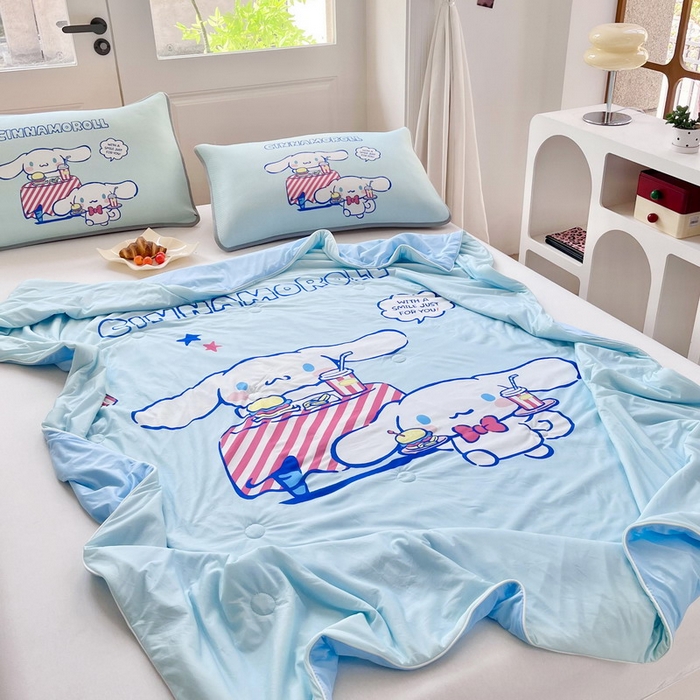 91家纺网 家纺一手货源 找家纺 蘭菲家纺 2025新款三丽鸥卡通印花夏被 聚餐大版