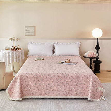 91家纺网 家纺一手货源 找家纺 （总）瑞米家居 2025新款全棉双层纱印花床盖