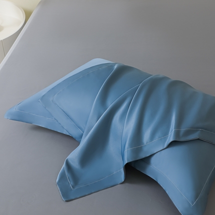 91家纺网 家纺一手货源 找家纺 （总）多乐家纺 2025新款水洗冰丝真丝纯色双拼枕套