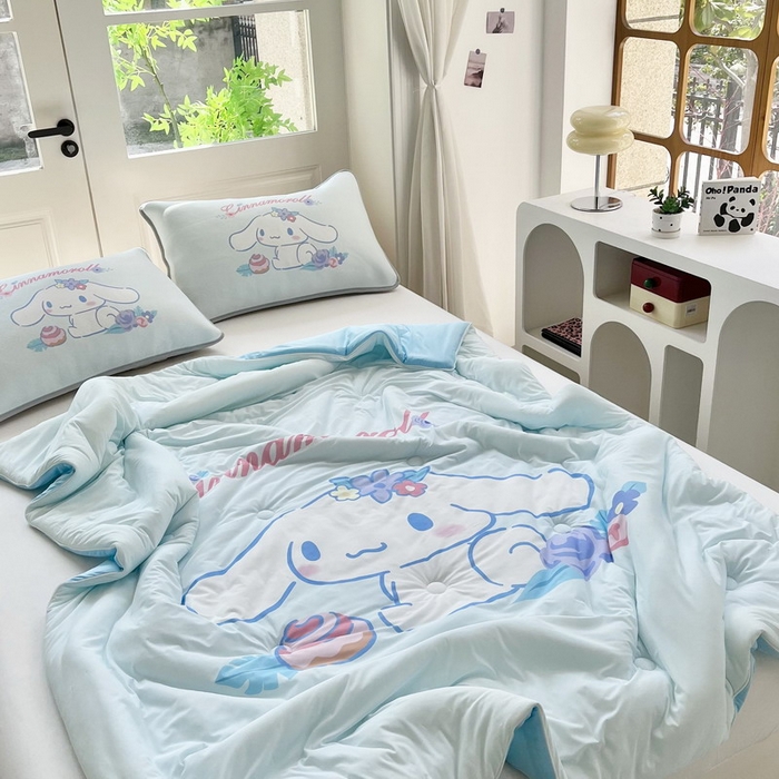 91家纺网 家纺一手货源 找家纺 蘭菲家纺 2025新款三丽鸥卡通印花夏被 泡芙