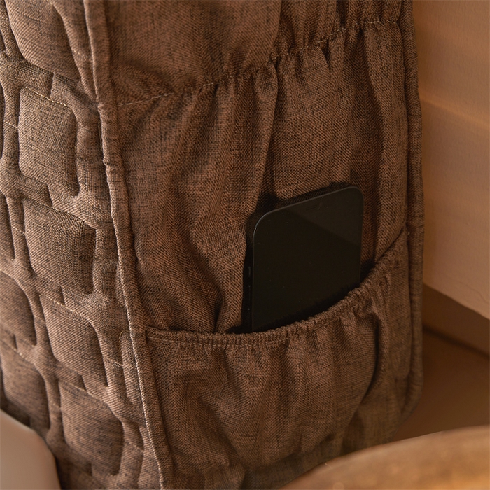 91家纺网 家纺一手货源 找家纺 情恒家纺 2025新款麻布全包床头罩 麻布-深驼色