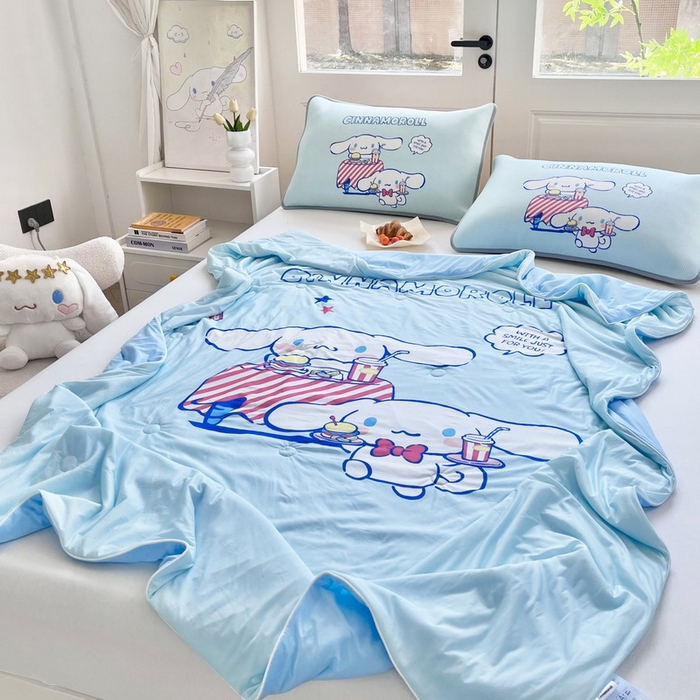 91家纺网 家纺一手货源 找家纺 蘭菲家纺 2025新款三丽鸥卡通印花夏被 聚餐大版