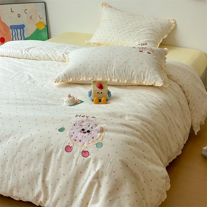 91家纺网 家纺一手货源 找家纺 潘朵拉家纺 2025新款全棉双层纱面包超人系列四件套 面包超人黄