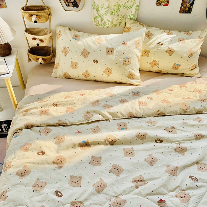 91家纺网 家纺一手货源 找家纺 2025新款1活性印染水洗棉大豆夏被 夏被-蛋糕熊