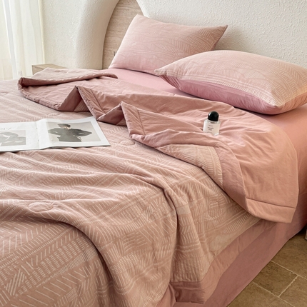 寐眠 2025新款全棉三层纱提花夏被四件套 桑榆暮影