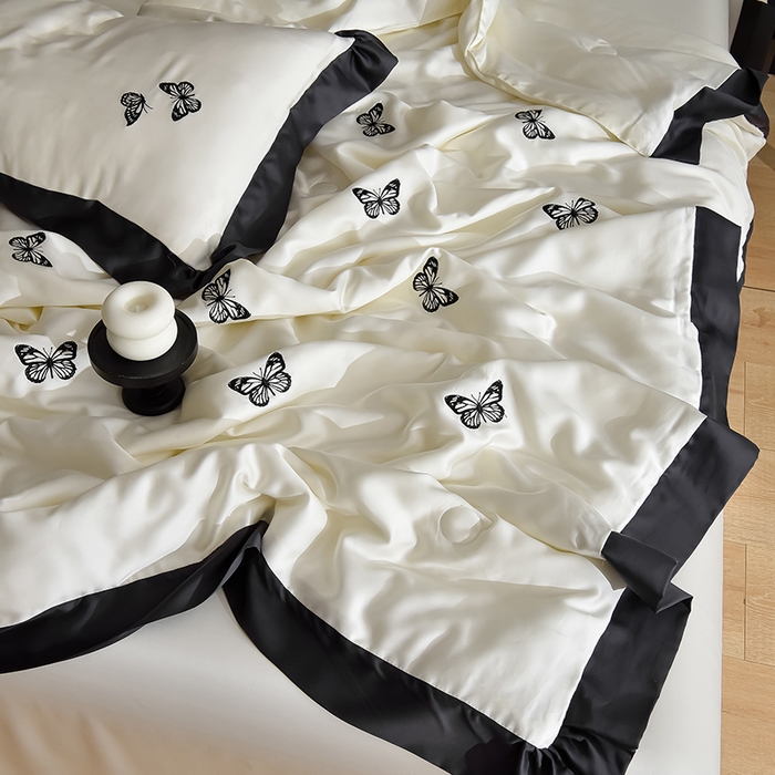 91家纺网 家纺一手货源 找家纺 （总）大麦家纺 2025新款水洗天丝绣花款夏被四件套