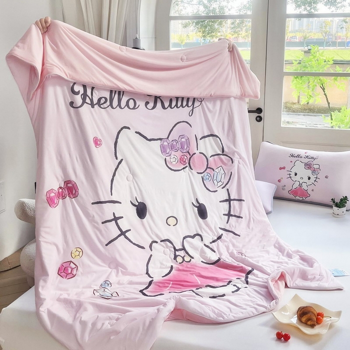 91家纺网 家纺一手货源 找家纺 蘭菲家纺 2025新款三丽鸥卡通印花夏被 甜睿