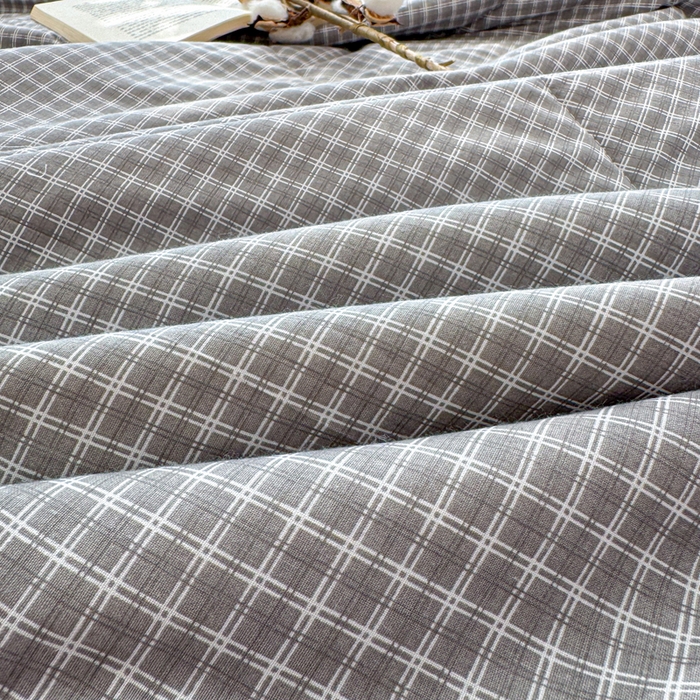 91家纺网 家纺一手货源 找家纺 棉乐町家居 2025新款里外全棉手包边棉花夏被 细灰条