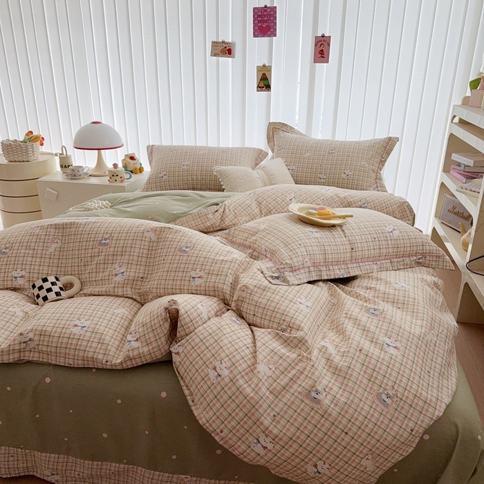 91家纺网 家纺一手货源 找家纺 于果 2025新款全棉13370四件套 汪汪假日