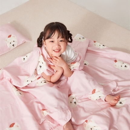 艾佳宝贝 2025A类全棉纱布护肚防踢睡袋多功能盖毯宝宝夏被 乖萌小狗