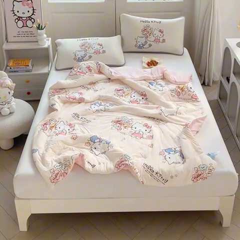 91家纺网 家纺一手货源 找家纺 （总）蘭菲家纺 2025新款三丽鸥卡通印花夏被