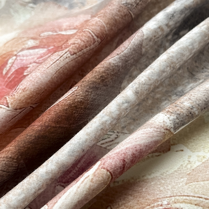 91家纺网 家纺一手货源 找家纺  2025夏季A类母婴级天丝棉印花四件套纯棉全棉高端数码印花丝滑裸睡长绒棉被套真丝 梦寐繁花-橙