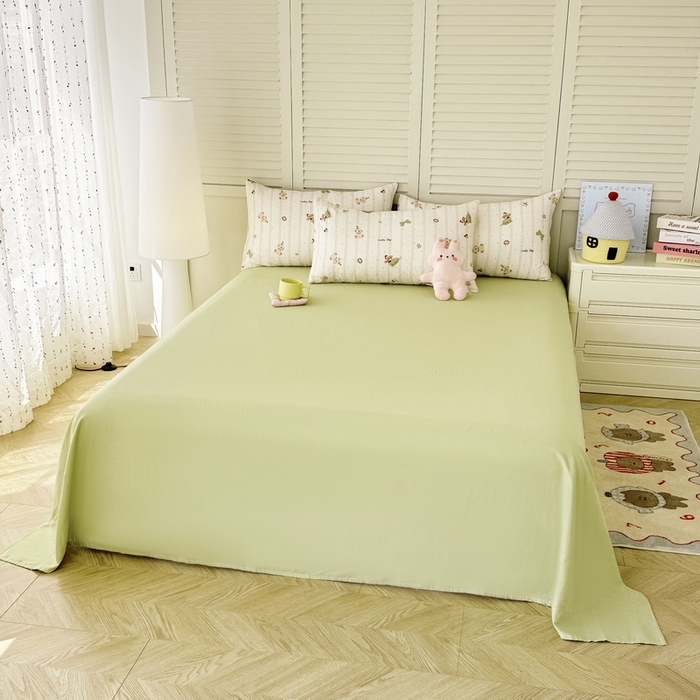 91家纺网 家纺一手货源 找家纺 佰亿莱 2025新款全棉双层纱大豆夏被四件套 帽子狗狗