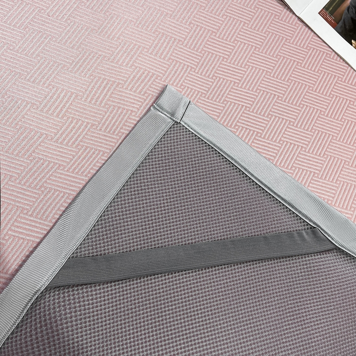91家纺网 家纺一手货源 找家纺 给笠 2025新款碳光复合三明治 冰丝凉席 饼干-凉席粉色
