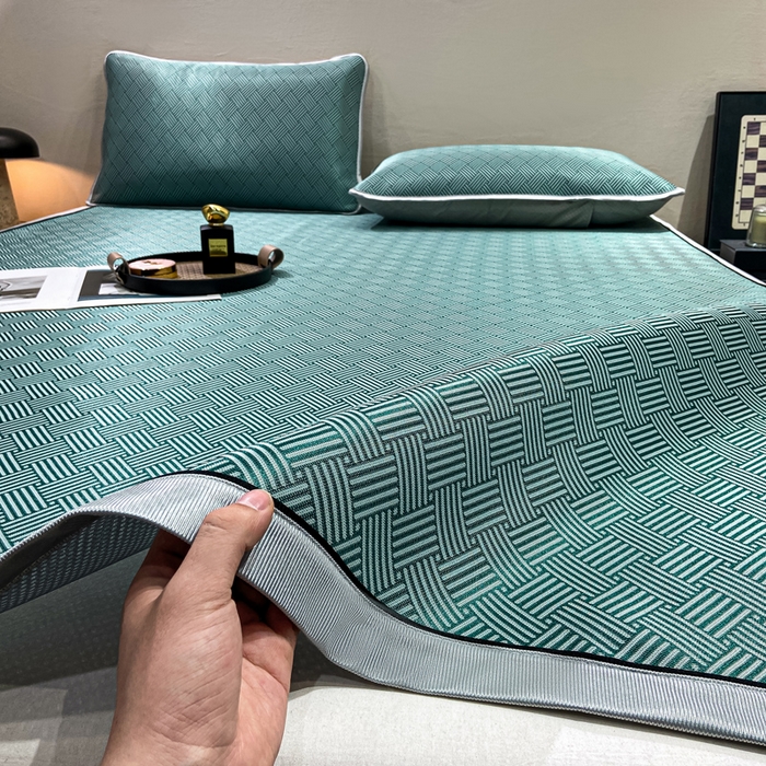 给笠 2025新款碳光复合三明治 冰丝凉席 饼干-凉席绿色