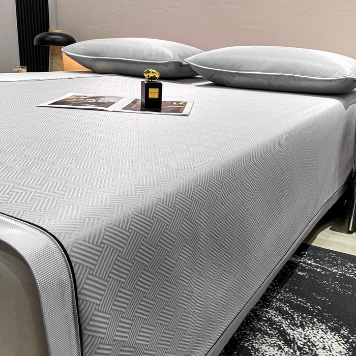 91家纺网 家纺一手货源 找家纺 给笠 2025新款碳光复合三明治 冰丝凉席 饼干-凉席银灰