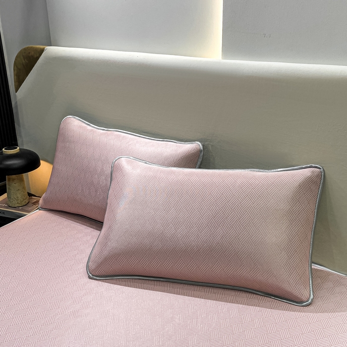 91家纺网 家纺一手货源 找家纺 给笠 2025新款碳光复合三明治冰丝 床笠 饼干-冰丝床笠粉色