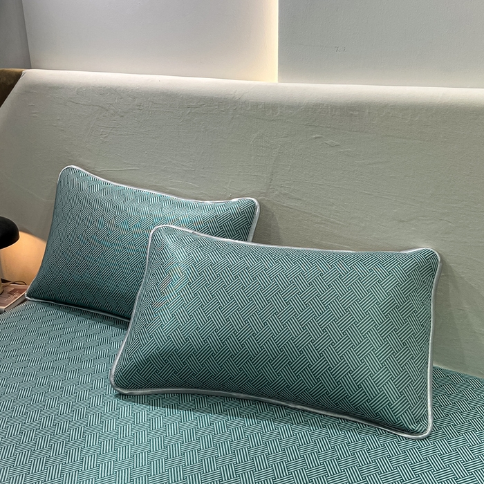 91家纺网 家纺一手货源 找家纺 给笠 2025新款碳光复合三明治冰丝 床笠 饼干-冰丝床笠绿色