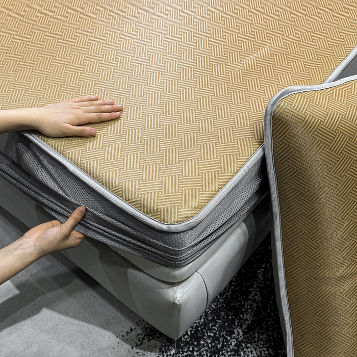 给笠 2025新款碳光复合三明治冰丝 床笠 饼干-冰丝床笠驼色