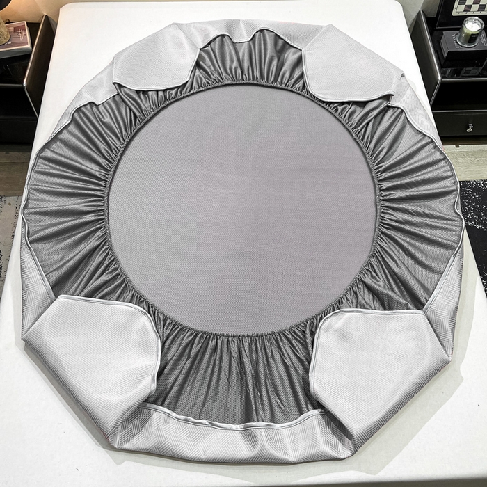 91家纺网 家纺一手货源 找家纺 给笠 2025新款碳光复合三明治冰丝 床笠 饼干-冰丝床笠银灰