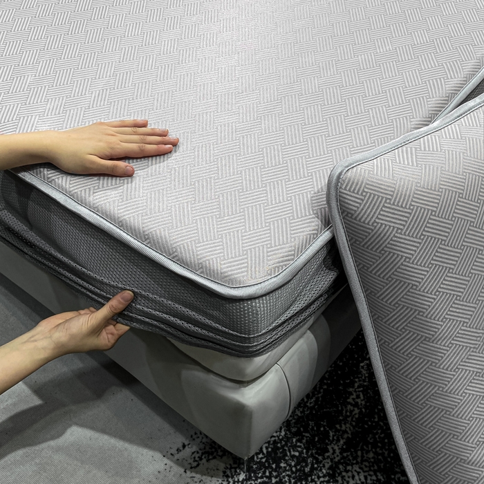 给笠 2025新款碳光复合三明治冰丝 床笠 饼干-冰丝床笠银灰