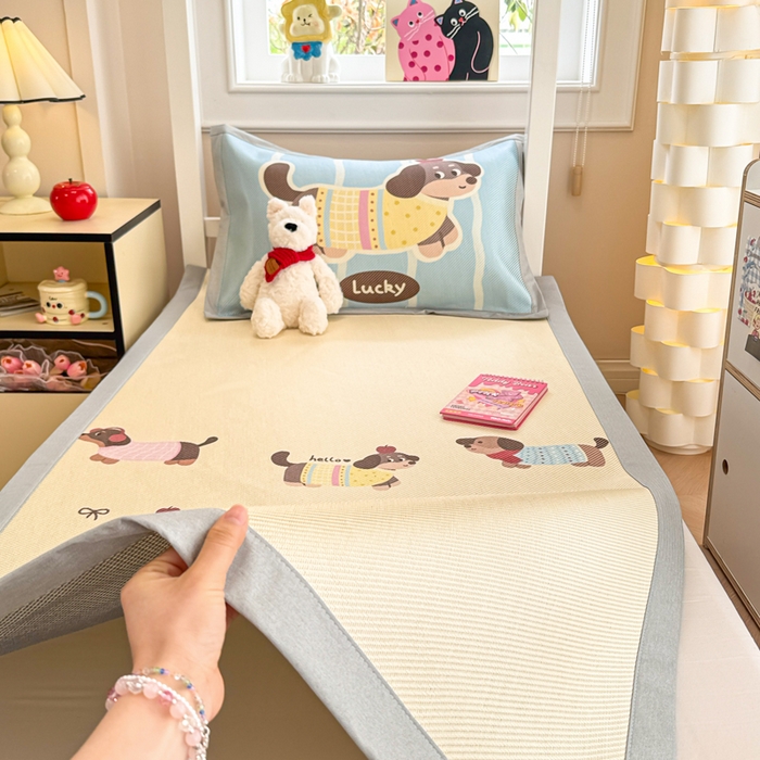 91家纺网 家纺一手货源 找家纺 （总）慕尚家纺 2025新款凉感大版冰丝席学生季款三件套