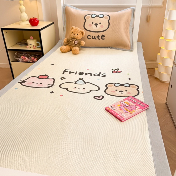 91家纺网 家纺一手货源 找家纺 （总）慕尚家纺 2025新款凉感大版冰丝席学生季款三件套