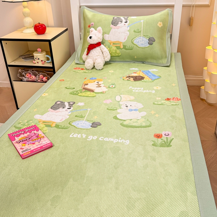 91家纺网 家纺一手货源 找家纺 （总）慕尚家纺 2025新款凉感大版冰丝席学生季款三件套