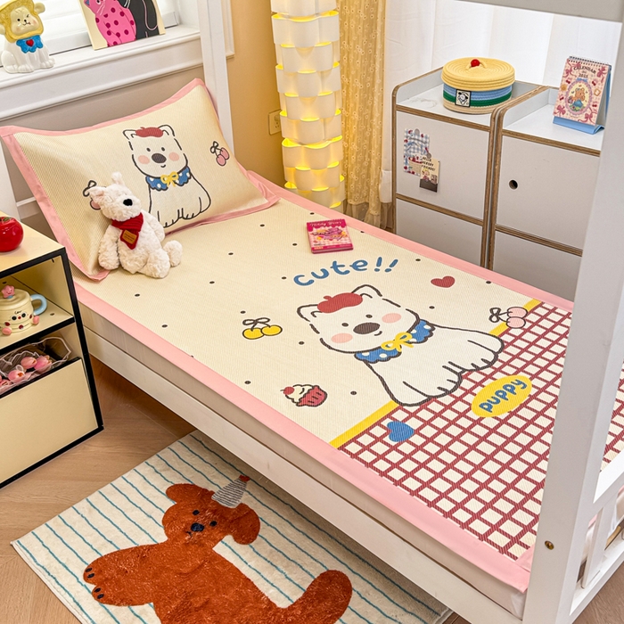 91家纺网 家纺一手货源 找家纺 慕尚家纺 2025新款凉感大版冰丝席学生季款三件套 高西地