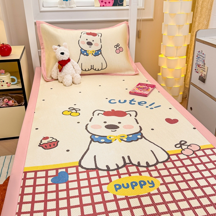 91家纺网 家纺一手货源 找家纺 慕尚家纺 2025新款凉感大版冰丝席学生季款三件套 高西地