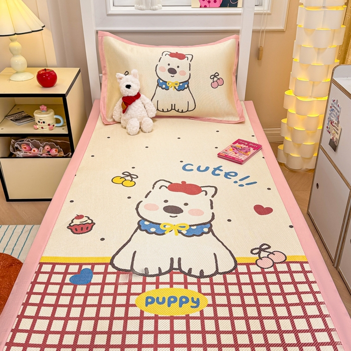 91家纺网 家纺一手货源 找家纺 慕尚家纺 2025新款凉感大版冰丝席学生季款三件套 高西地