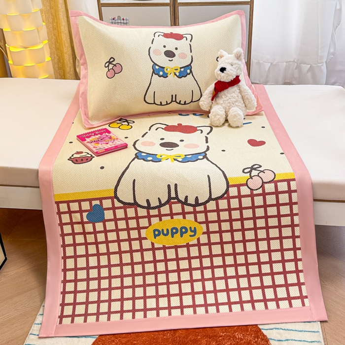 91家纺网 家纺一手货源 找家纺 慕尚家纺 2025新款凉感大版冰丝席学生季款三件套 高西地