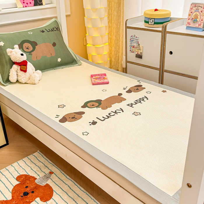 91家纺网 家纺一手货源 找家纺 慕尚家纺 2025新款凉感大版冰丝席学生季款三件套 小趴菜