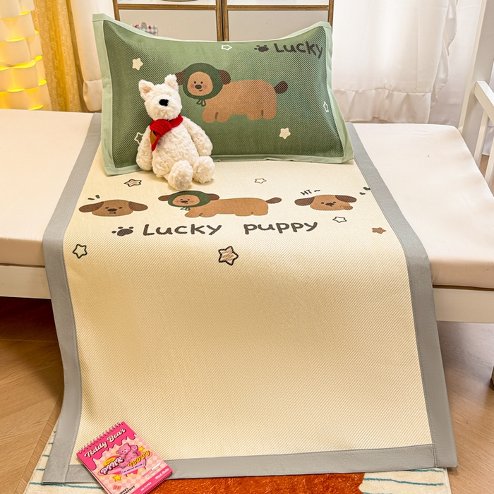 91家纺网 家纺一手货源 找家纺 慕尚家纺 2025新款凉感大版冰丝席学生季款三件套 小趴菜