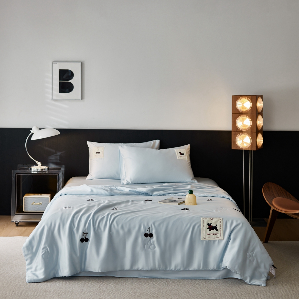 91家纺网 家纺一手货源 找家纺 初拾 2025新款60支奥地利进口兰精天丝夏被夏凉被空调被—樱桃奇奇 海水蓝