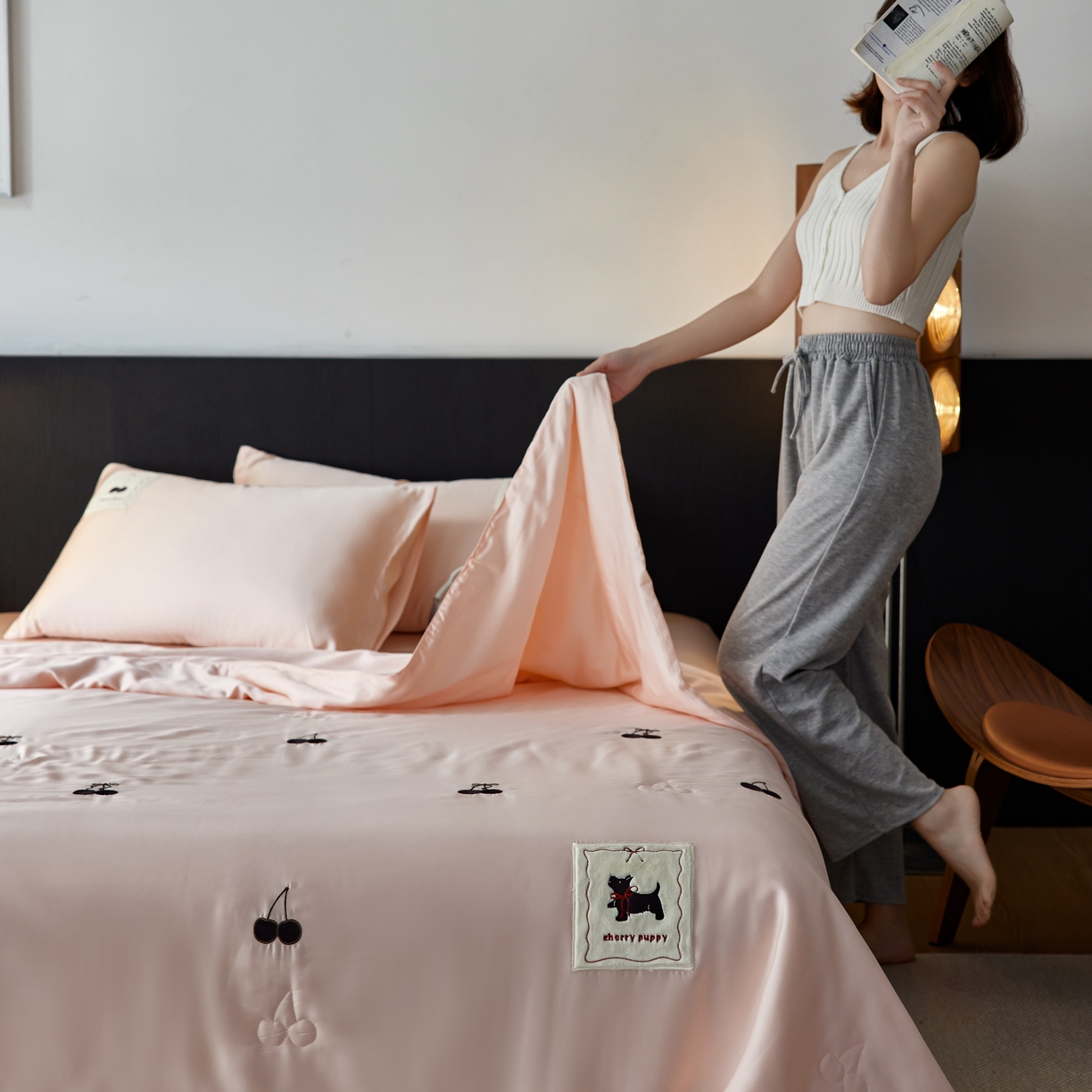 91家纺网 家纺一手货源 找家纺 初拾 2025新款60支奥地利进口兰精天丝夏被夏凉被空调被—樱桃奇奇 少女粉