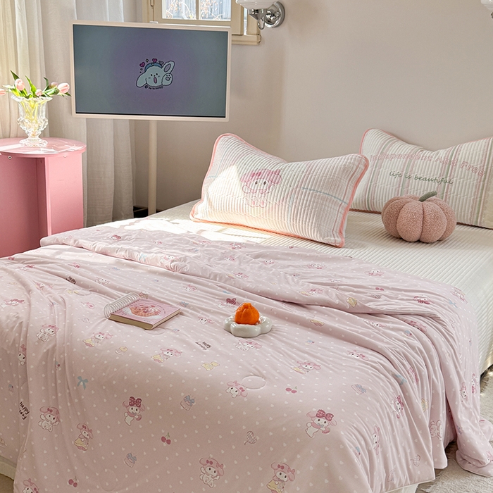 91家纺网 家纺一手货源 找家纺 柚子YOUTH 2025新款锦氨超柔果冻被 草莓蒂夏被