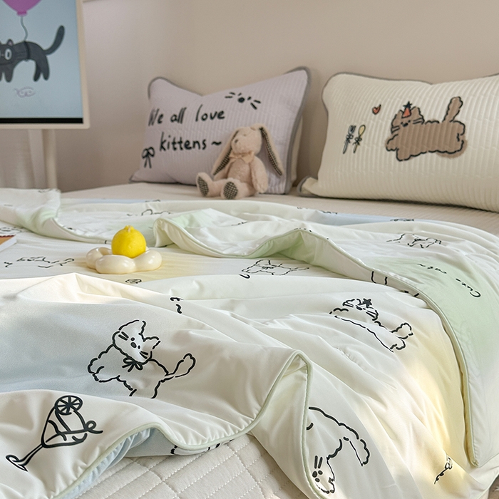 柚子YOUTH 2025新款锦氨超柔果冻被 小猫春游夏被