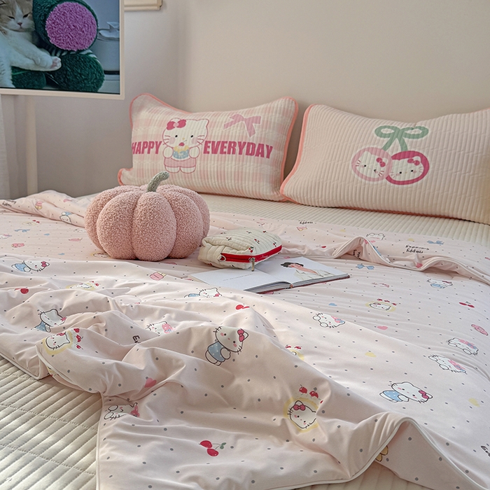 91家纺网 家纺一手货源 找家纺 柚子YOUTH 2025新款锦氨超柔果冻被 蛋糕猫夏被