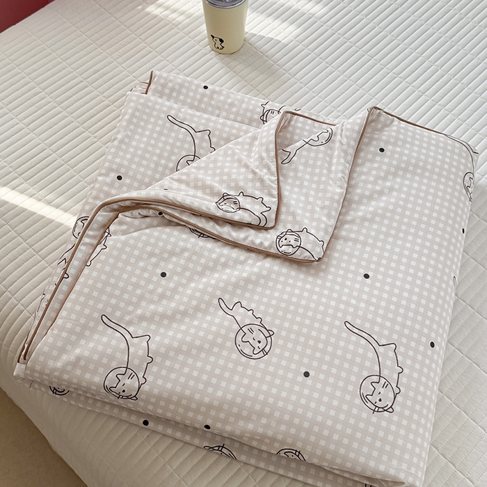 91家纺网 家纺一手货源 找家纺 柚子YOUTH 2025新款锦氨超柔果冻被 太空猫夏被