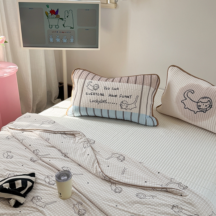 91家纺网 家纺一手货源 找家纺 柚子YOUTH 2025新款锦氨超柔果冻被 太空猫夏被