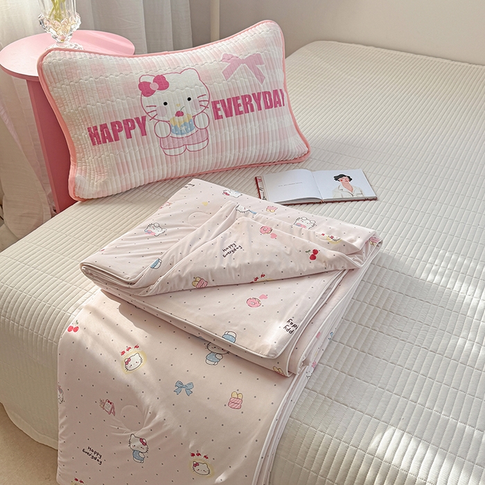 91家纺网 家纺一手货源 找家纺 柚子YOUTH 2025新款锦氨超柔果冻被 蛋糕猫夏被