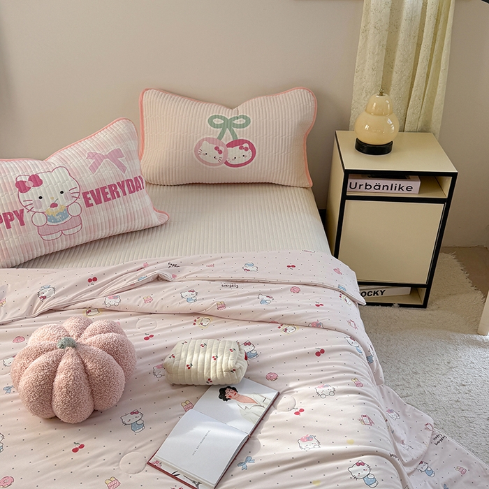 91家纺网 家纺一手货源 找家纺 柚子YOUTH 2025新款锦氨超柔果冻被 蛋糕猫夏被