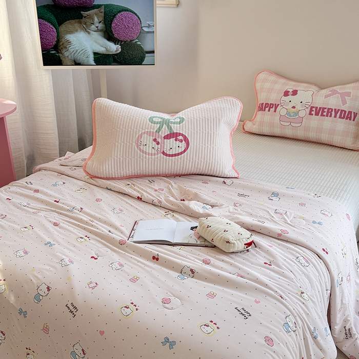 91家纺网 家纺一手货源 找家纺 柚子YOUTH 2025新款锦氨超柔果冻被 蛋糕猫夏被