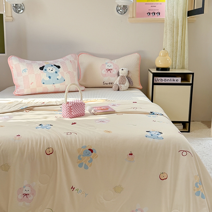 91家纺网 家纺一手货源 找家纺 柚子YOUTH 2025新款锦氨超柔果冻被 抱抱狗夏被