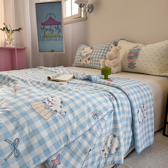 91家纺网 家纺一手货源 找家纺 柚子YOUTH 2025新款锦氨超柔果冻被 蛋糕墩墩夏被