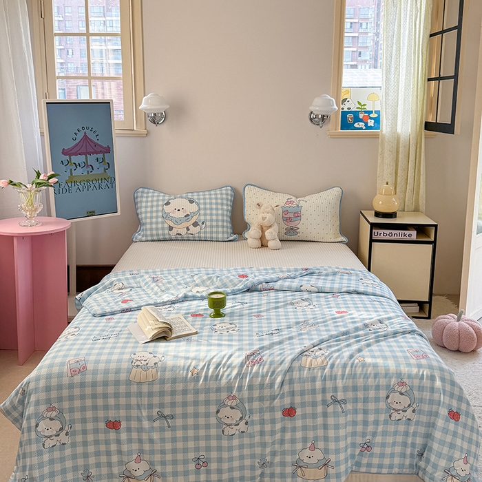 91家纺网 家纺一手货源 找家纺 柚子YOUTH 2025新款锦氨超柔果冻被 蛋糕墩墩夏被