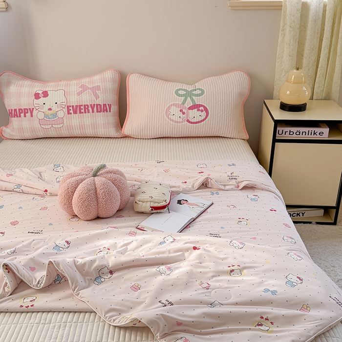 91家纺网 家纺一手货源 找家纺 柚子YOUTH 2025新款锦氨超柔果冻被 蛋糕猫夏被